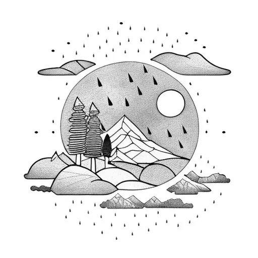 Scottish Mountain Landscape With Sun And Rain