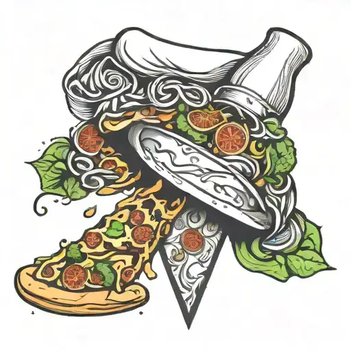 A Chef Hat With Pizza Toppings As Decoration