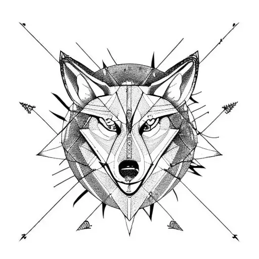 Arrow Compass Wolf