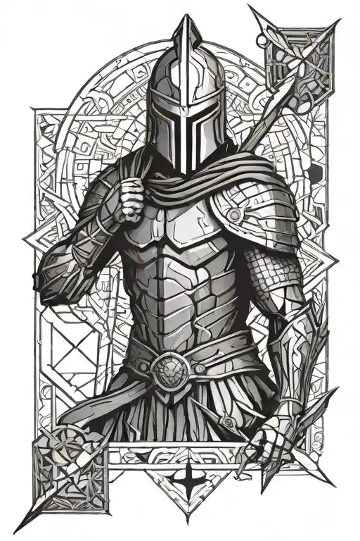 Spartan On The Forearm Surrounded