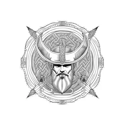 Viking Women Black And White Geometric On Back