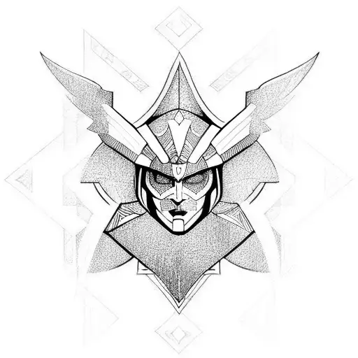 Valkyrie Black And White Geometric On Back