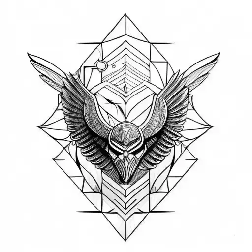 Valkyrie Black And White Geometric On Back