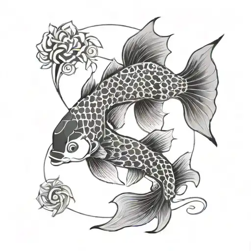 Yin And Yang In The Form Of 2 Symmetrical Koi Fish