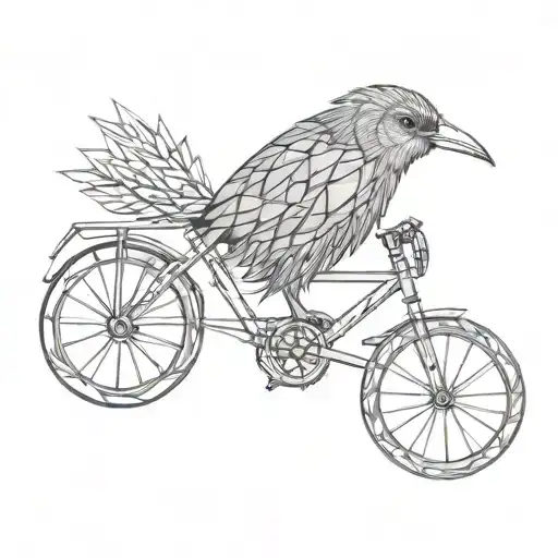 A Kiwi Bird On A Bike Racing