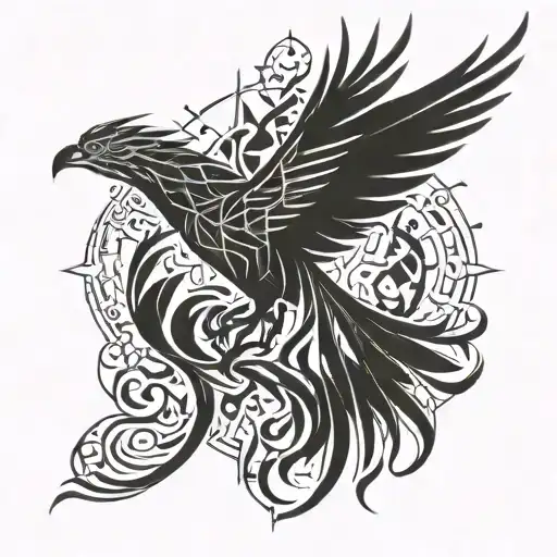 Phoenix Rising From Flames