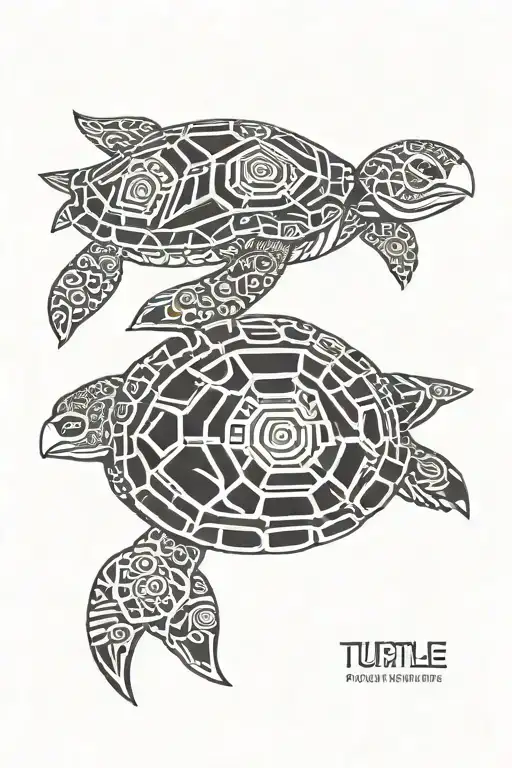 Turtle With Maori Style Pattern