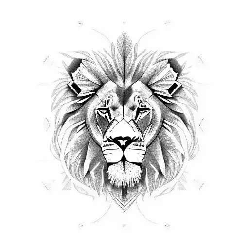 African Lion Integrated With A Dutch Windmill