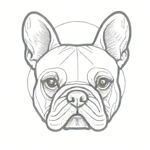 Simple French Bulldog Head