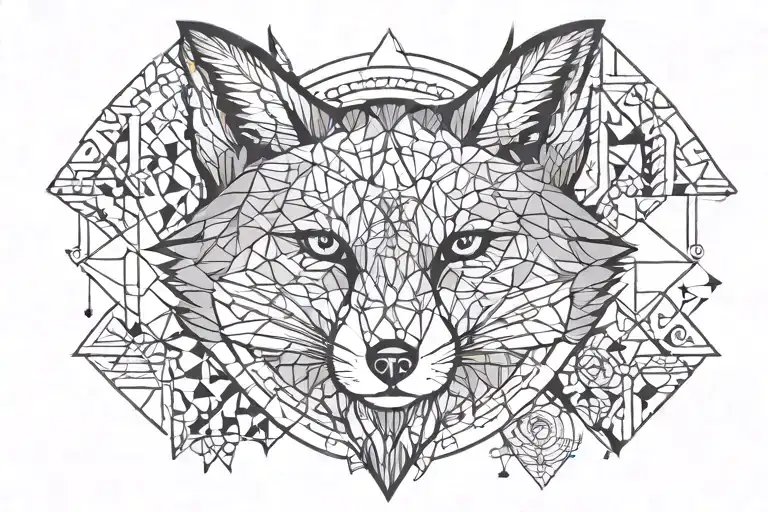 Fox Circles And Triangles And Fabric Design