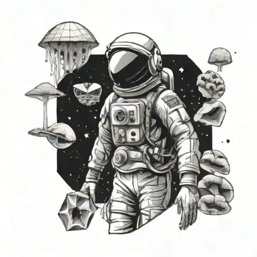 Astronaut And Magic Mushrooms