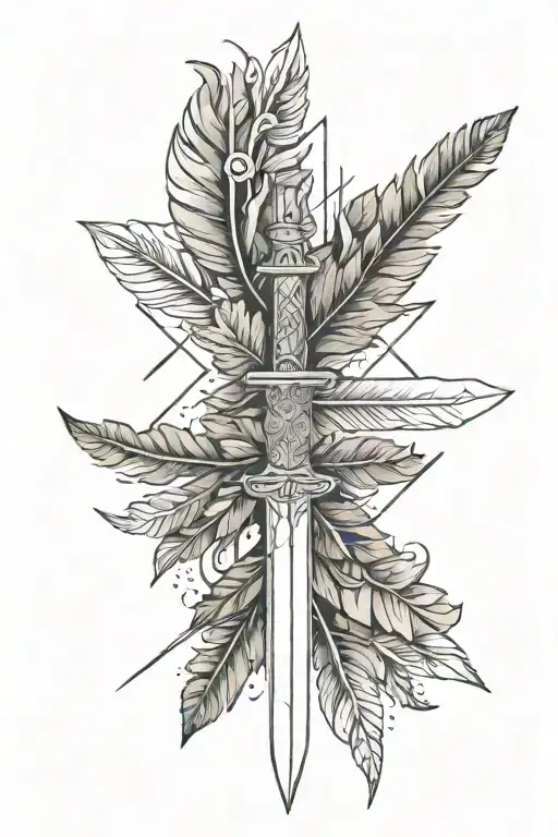 Oak Leaves And Feathers And One Sword