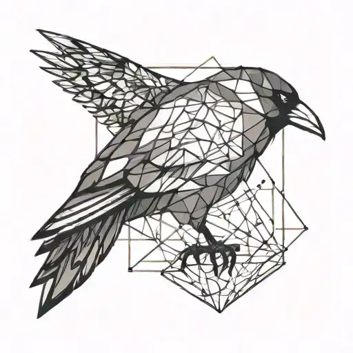 A Sleek And Modern Geometric Crow Design Inspired By Electrical Engineering Diagrams