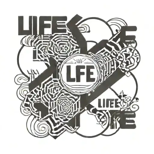 Pocker Chips With The Word Life In The Center With All In Written Above It