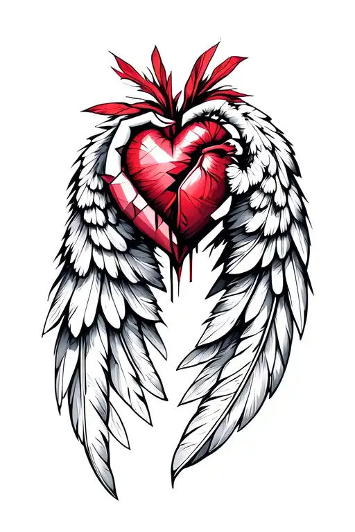 Broken Heart Held With Feather Wings
