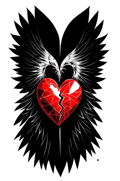 Broken Heart Held With Feather Wings