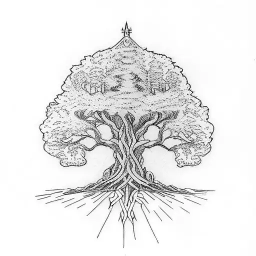 Tattoo Design Of The White Tree Of Gondor From Lord Of The Rings