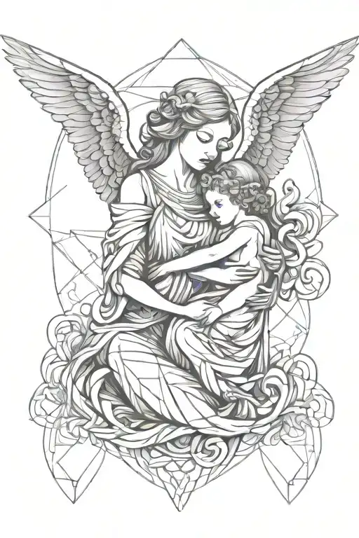 Angel Protecting A New Born Child