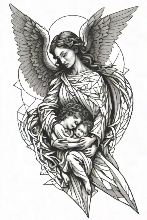 Angel Protecting New Born Child