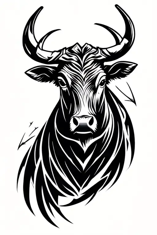 Wild Ox With Irish Claddagh Design Inspired