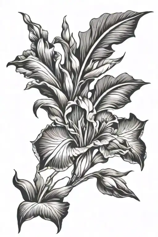 Gladiolus Flower Transforming Into A Bird Flying