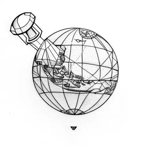 Plane And Globe Around Forearm