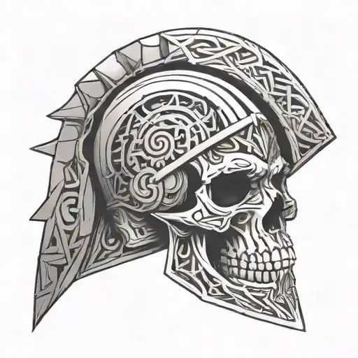 Skull Spartan Nordic Rune