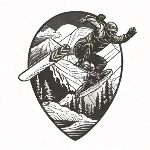 A Snowboarder Catching Big Air Off A Jump With A Snowy Mountain In The Background