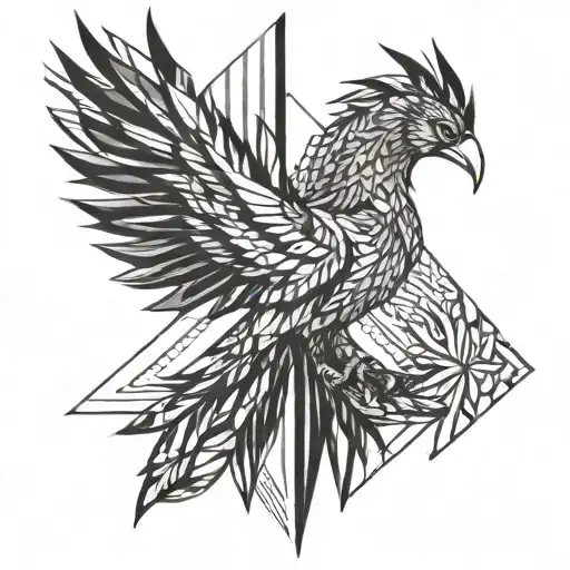 Abstract Pheonix Rising Geometric