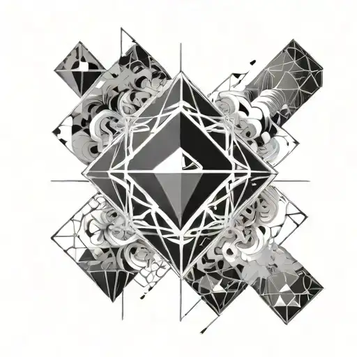 A Black Diamond Shaped Tattoo With White Ink Making It Look Like Light Shining Through A Dark Cloud