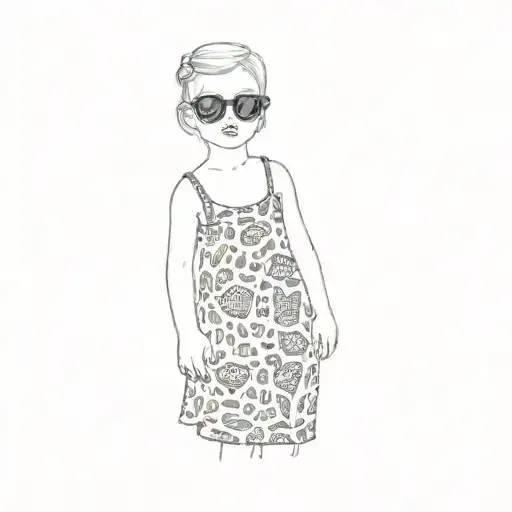 A Little Girl Wearing Sunglasses And A Leopard Print Dress
