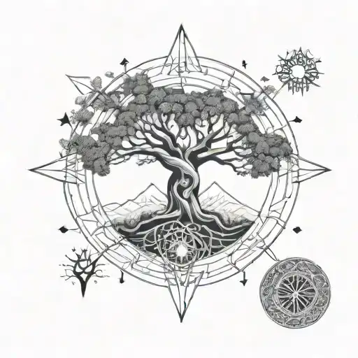Tree Of Life With Zodiac Constallations