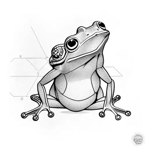Small Frog Stretching Its Left Hand Upwards To Lift A Barbell Rattle