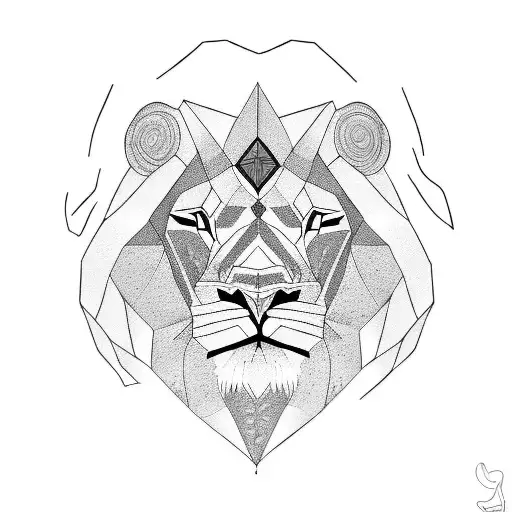 Lion Head In Profile David Star In His Eye