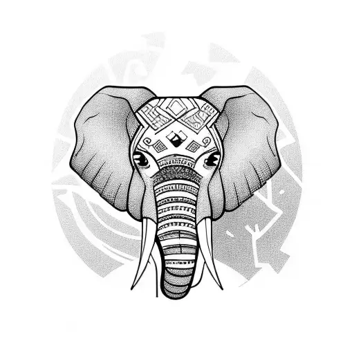 Elephant Front Of Head