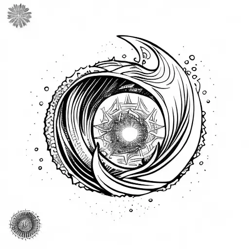 Ocean Wave Stars Barrel Triangle Sunset