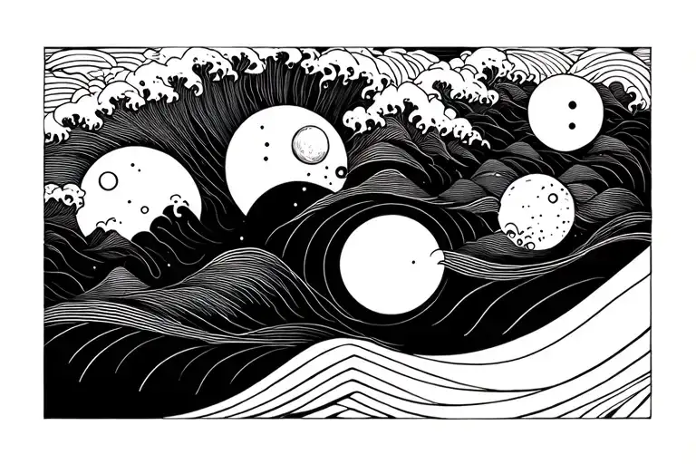 Ocean Waves And Moon Phases