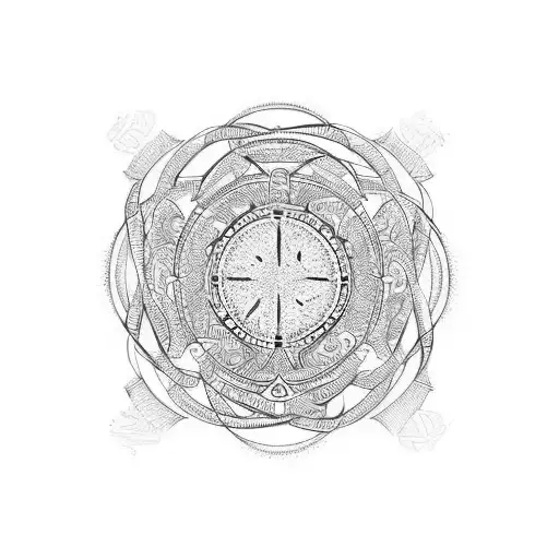 Circular Abstract Geometric Figure In Viking Style