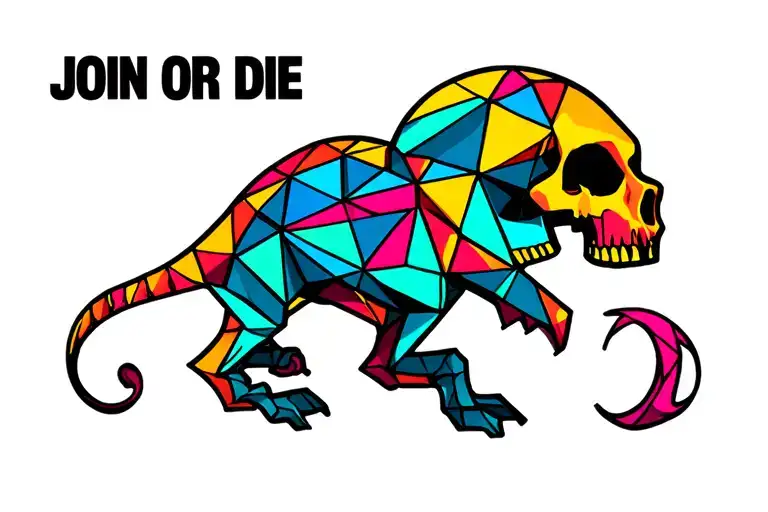 Join Or Die Cartoon Featuring Colorful