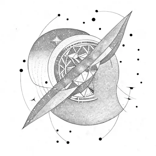 Moon Line Space Geometry Sparkles Feminity Dot Spirituality