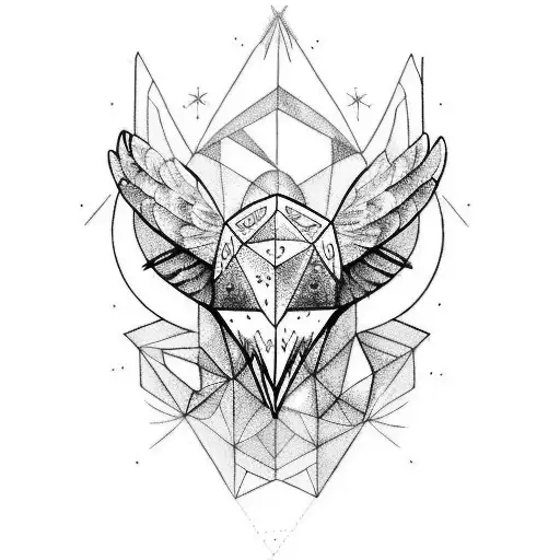 Sketch Raven With Mystic Auras