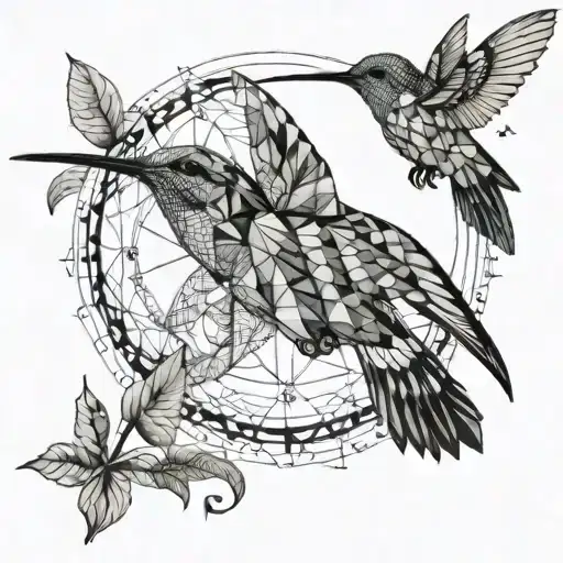 Humming Bird Flying In The Sky Symbolizing