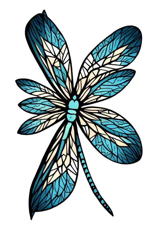 Geometric Dragonfly With Mandala
