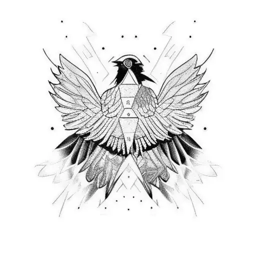 Raven One Wings Black The Other Is Rainbow Colors