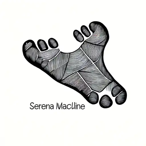 Baby Foot Print With Name Serena Maculine