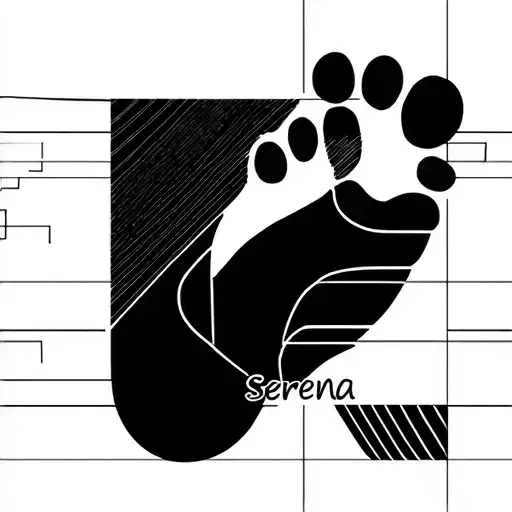 Baby Foot Print With Name Serena