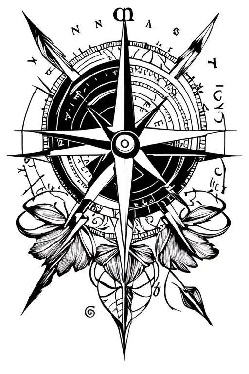 Cancer Zodiac Sign With Compass And Arrow
