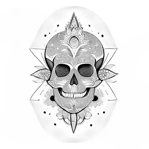 Skull Tribal Flowers