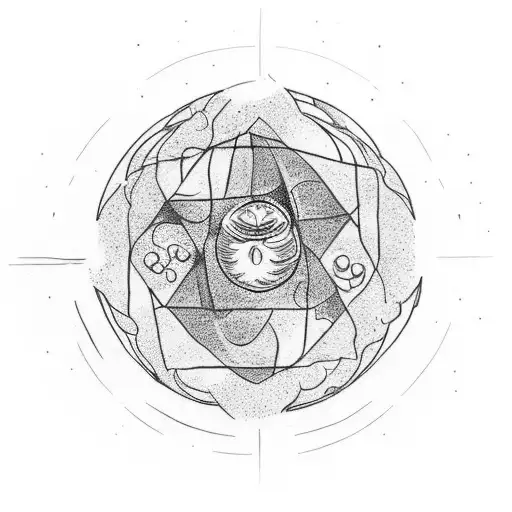 Empty Circle On An Old Stone Surrounded By Flames