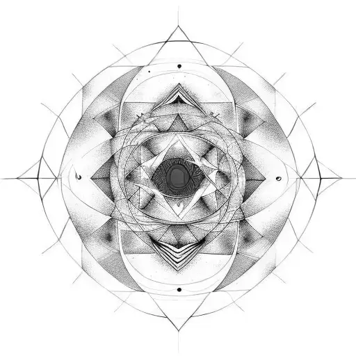 Abstract Red And Black Mystic Geometry